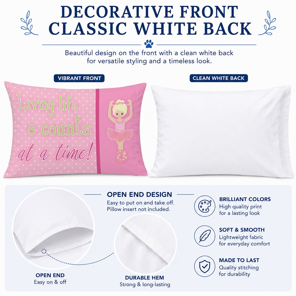 Ballet in 8 Counts Blonde Standard Pillowcase Lightweight Super Soft Easy Care Decorative Artwork Pillowcase, Standard