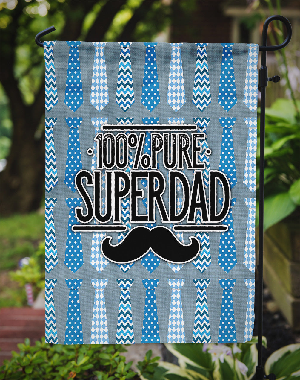 100% Pure Dad Garden Flag Mailbox Decorative Yard Banner Outside Patio Artwork for Flower Beds, Garden Size, Multicolor