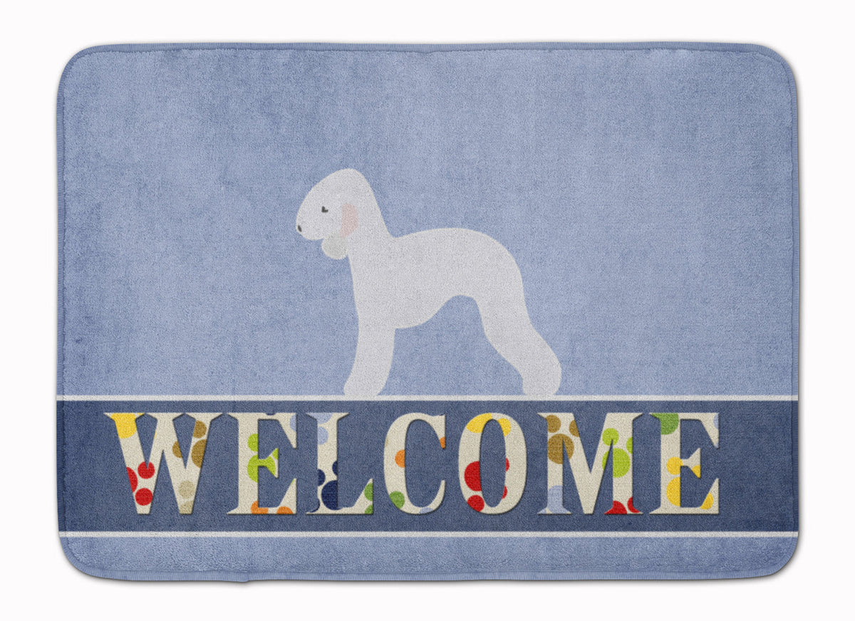 Bedlington Terrier Welcome Memory Foam Kitchen Mat Machine Washable Anti-Fatigue Cushion Comfort Bath or Kitchen Rug