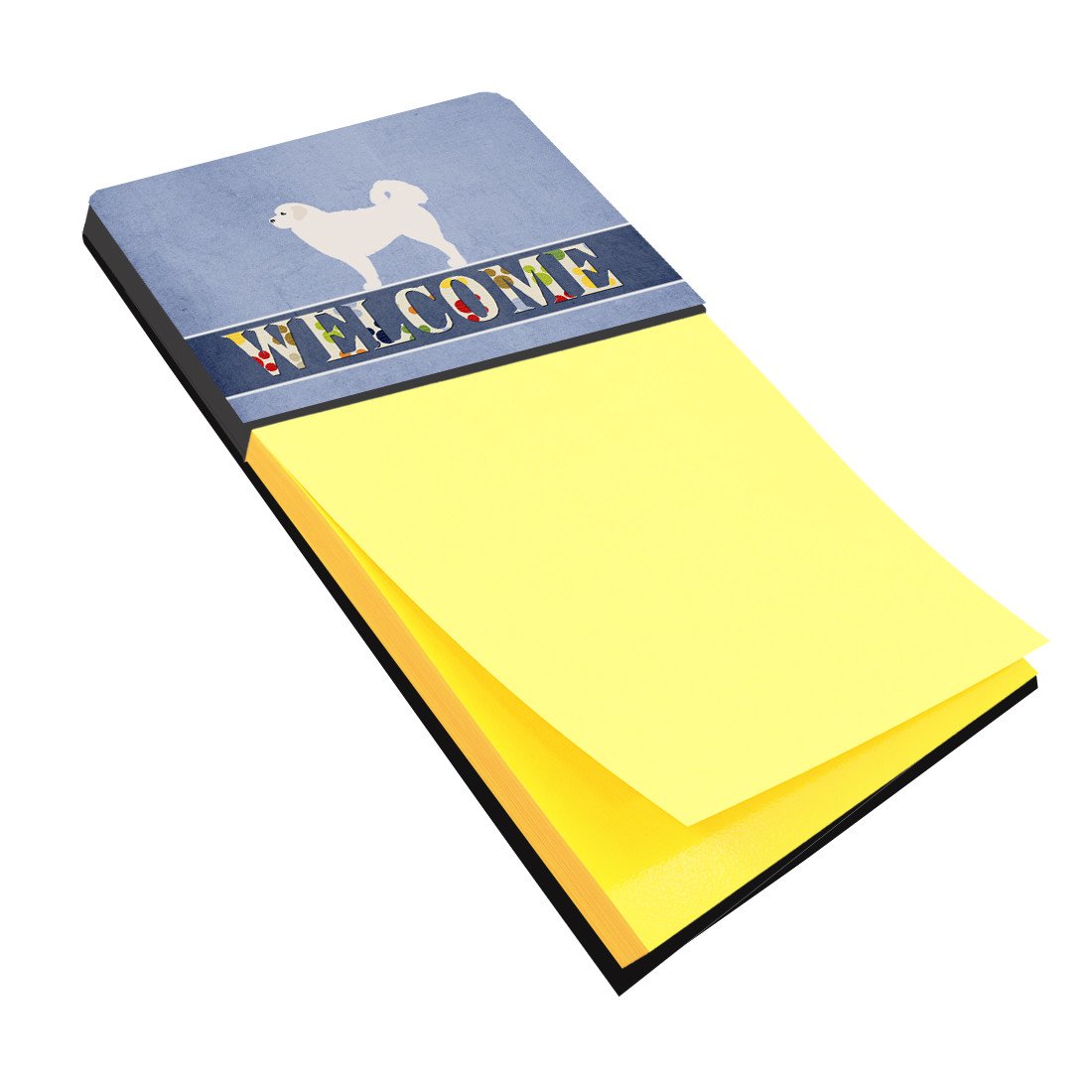 Polish Tatra Sheepdog Welcome Watercolor Sticky Note Holder Refillable Dispenser Desk Accessory 3x3 Pad Gift