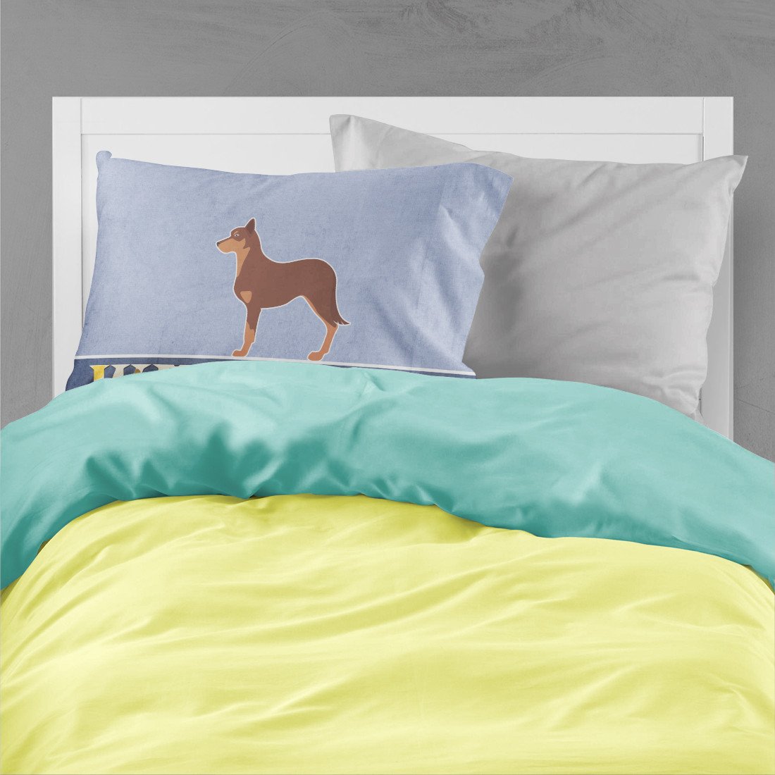 Australian Kelpie Dog Welcome Standard Pillowcase Lightweight Super Soft Easy Care Decorative Artwork Pillowcase, Standard