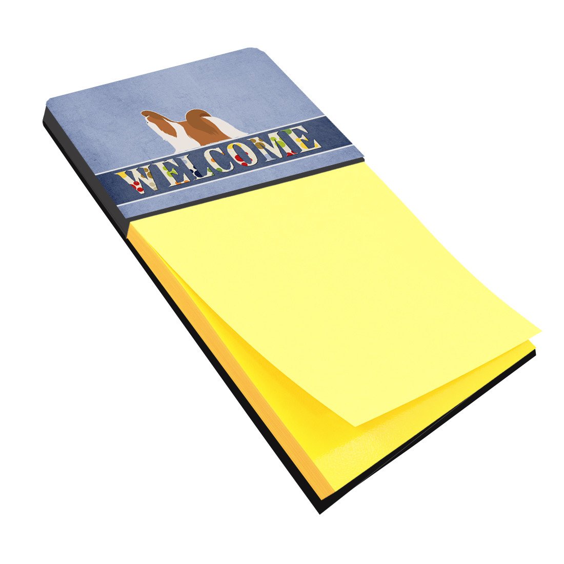 Shih Tzu Welcome Watercolor Sticky Note Holder Refillable Dispenser Desk Accessory 3x3 Pad Gift