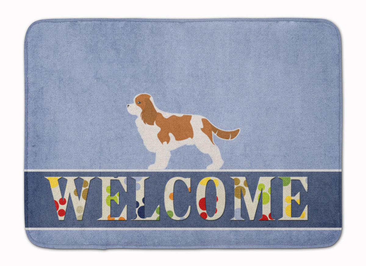 Cavalier King Charles Spaniel Welcome Memory Foam Kitchen Mat Machine Washable Anti-Fatigue Cushion Comfort Bath or Kitchen Rug