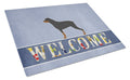 Rottweiler Welcome Cutting Board Tempered Glass Kitchen Cutting Surface, Heat Resistant Chopping, Non-Slip Feet, Food Prep & Serving