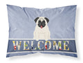Pug Cream Welcome Standard Pillowcase Lightweight Super Soft Easy Care Decorative Artwork Pillowcase, Standard