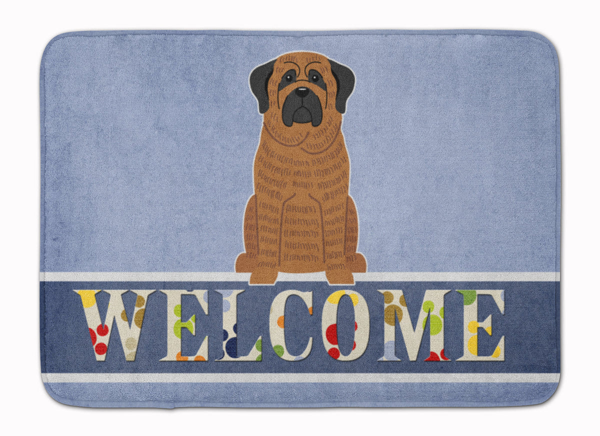 Mastiff Brindle Welcome Memory Foam Kitchen Mat Machine Washable Anti-Fatigue Cushion Comfort Bath or Kitchen Rug