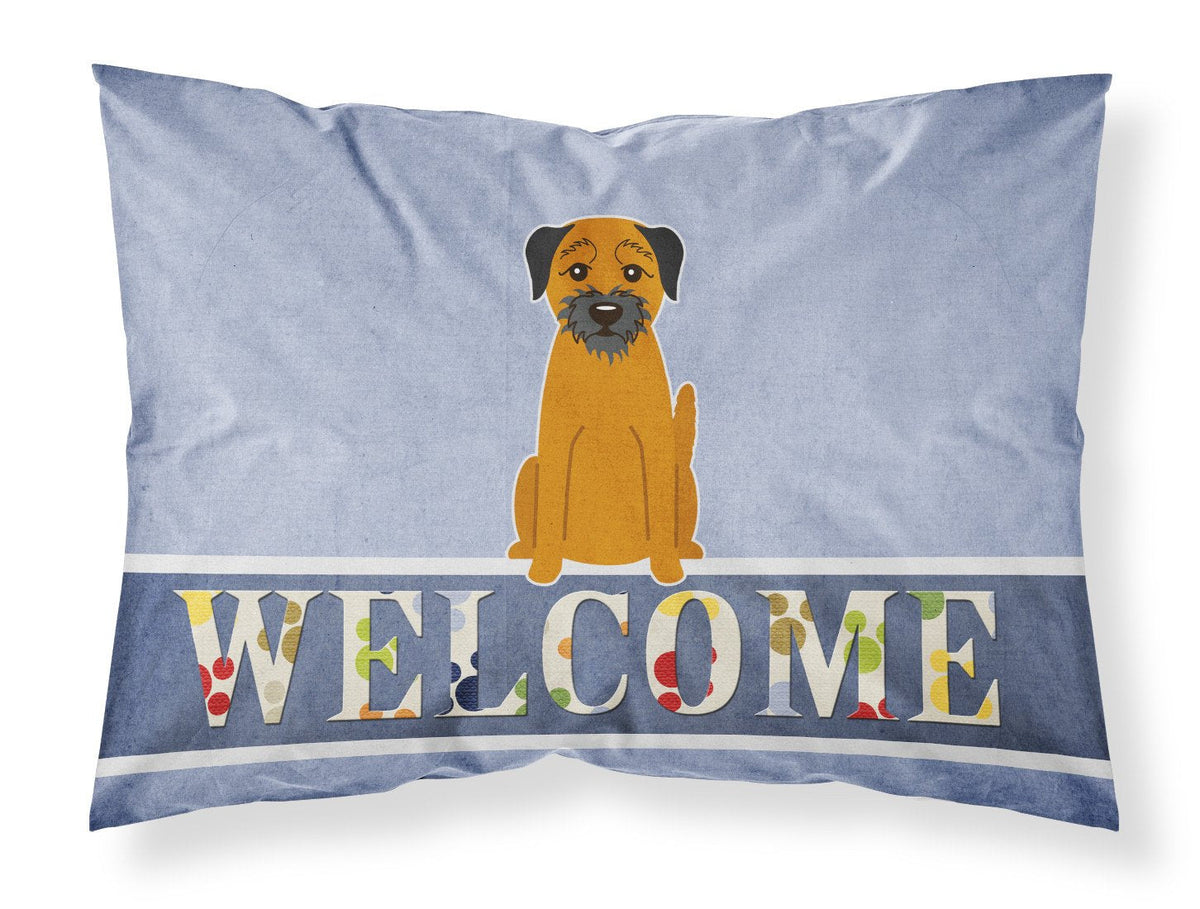 Border Terrier Welcome Standard Pillowcase Lightweight Super Soft Easy Care Decorative Artwork Pillowcase, Standard