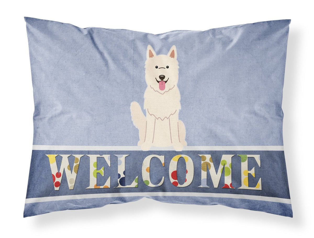 White German Shepherd Welcome Standard Pillowcase Lightweight Super Soft Easy Care Decorative Artwork Pillowcase, Standard