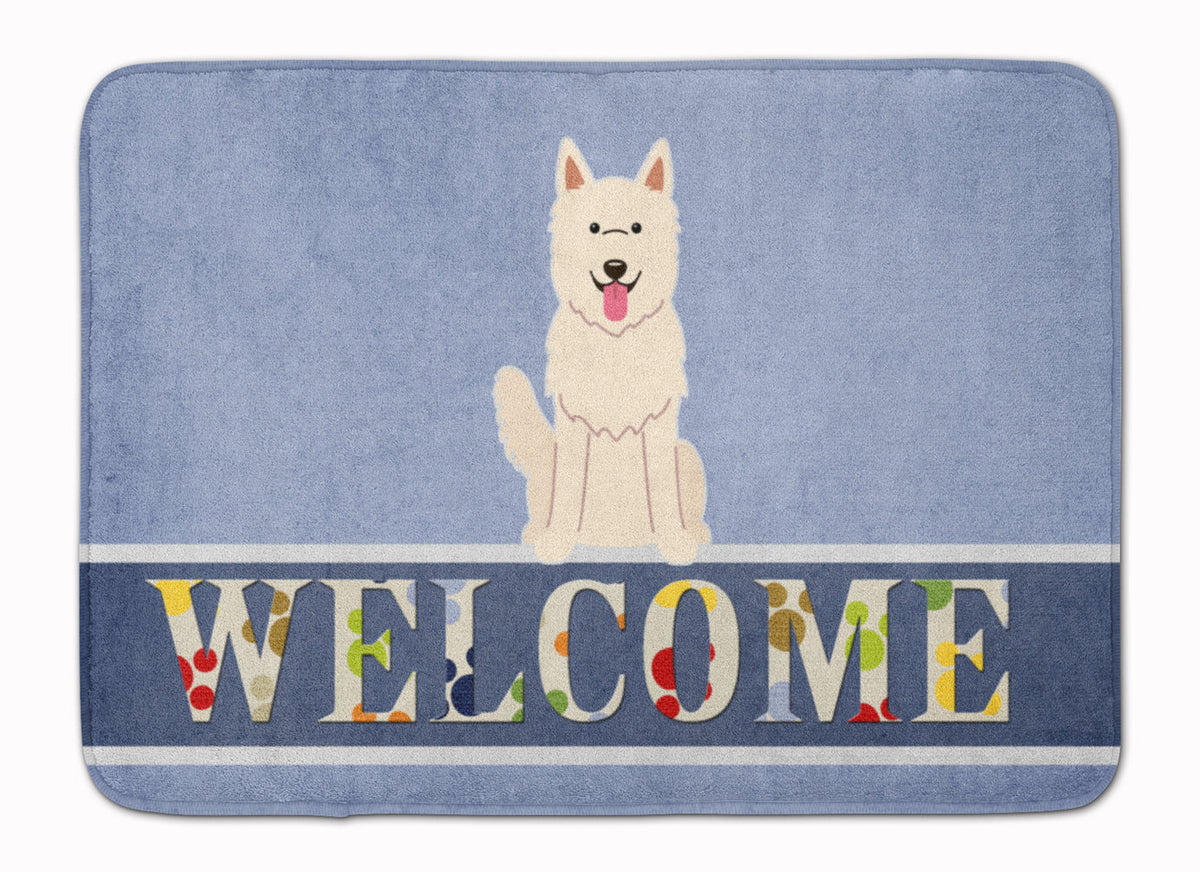 White German Shepherd Welcome Memory Foam Kitchen Mat Machine Washable Anti-Fatigue Cushion Comfort Bath or Kitchen Rug