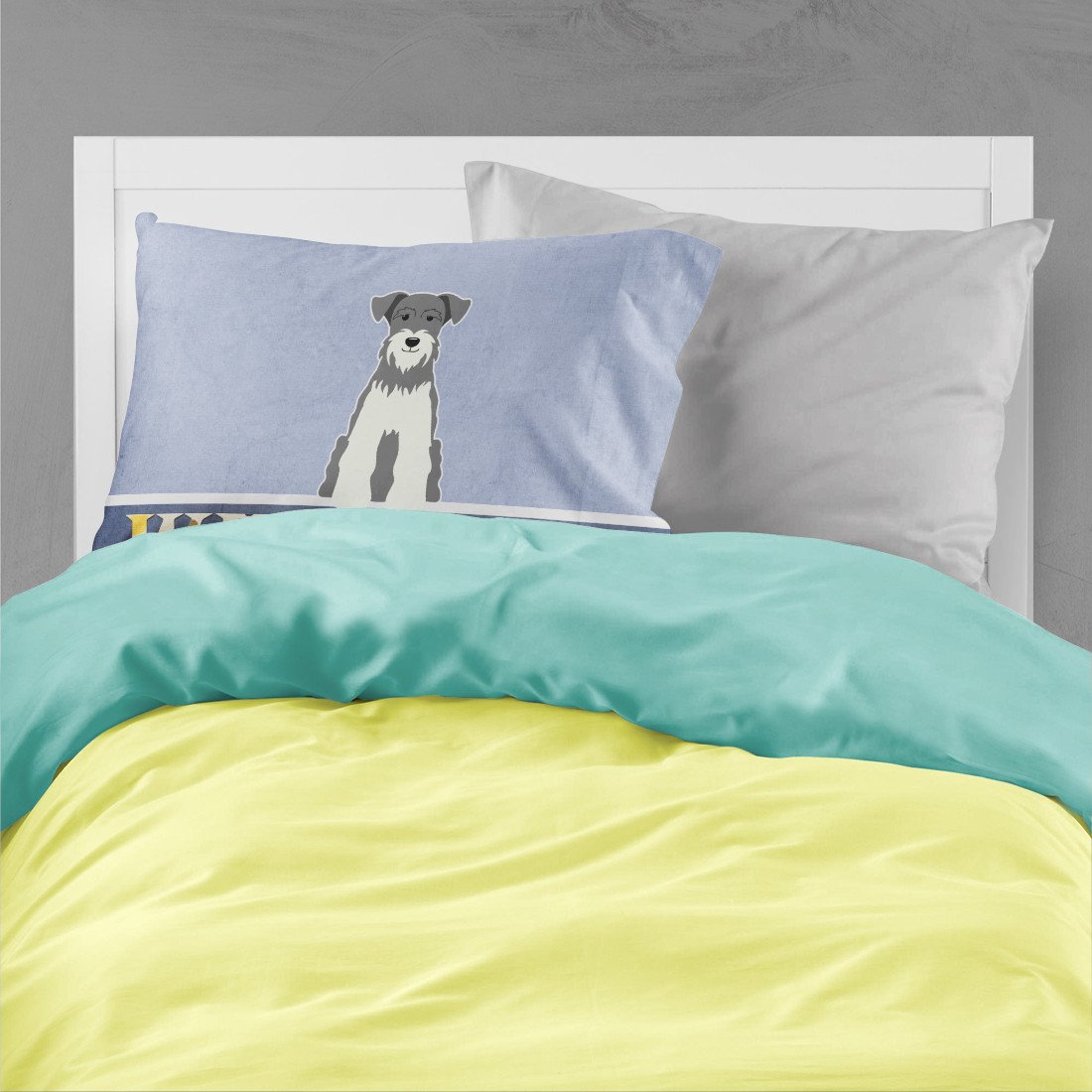 Miniature Schnauzer Salt and Pepper Welcome Standard Pillowcase Lightweight Super Soft Easy Care Decorative Artwork Pillowcase, Standard