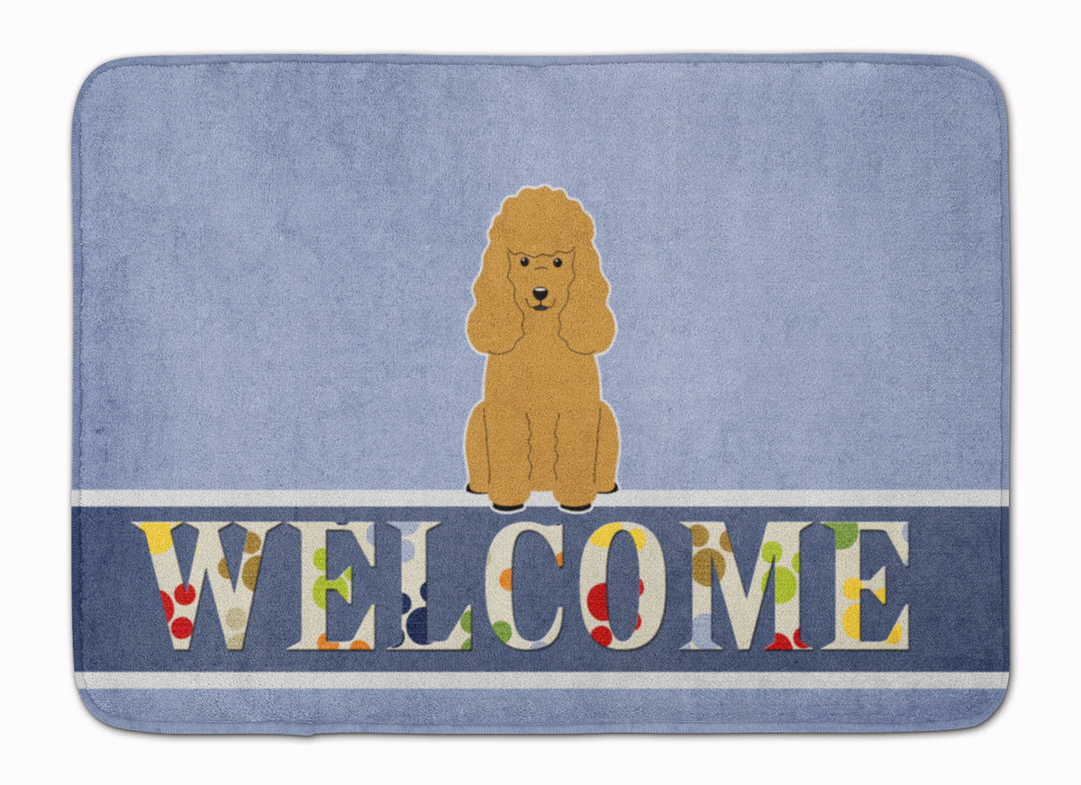 Poodle Tan Welcome Memory Foam Kitchen Mat Machine Washable Anti-Fatigue Cushion Comfort Bath or Kitchen Rug