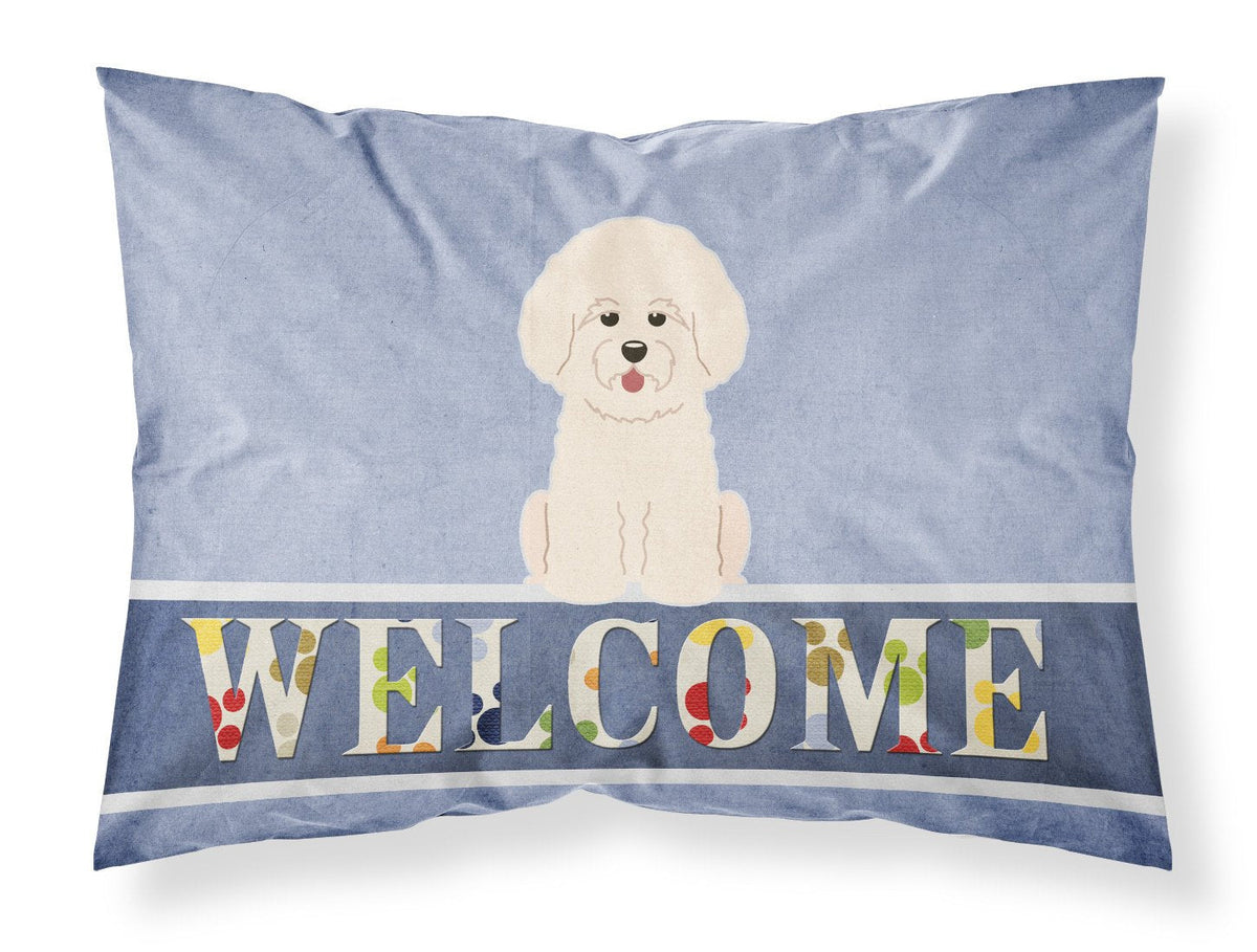 Bichon Frise Welcome Standard Pillowcase Lightweight Super Soft Easy Care Decorative Artwork Pillowcase, Standard
