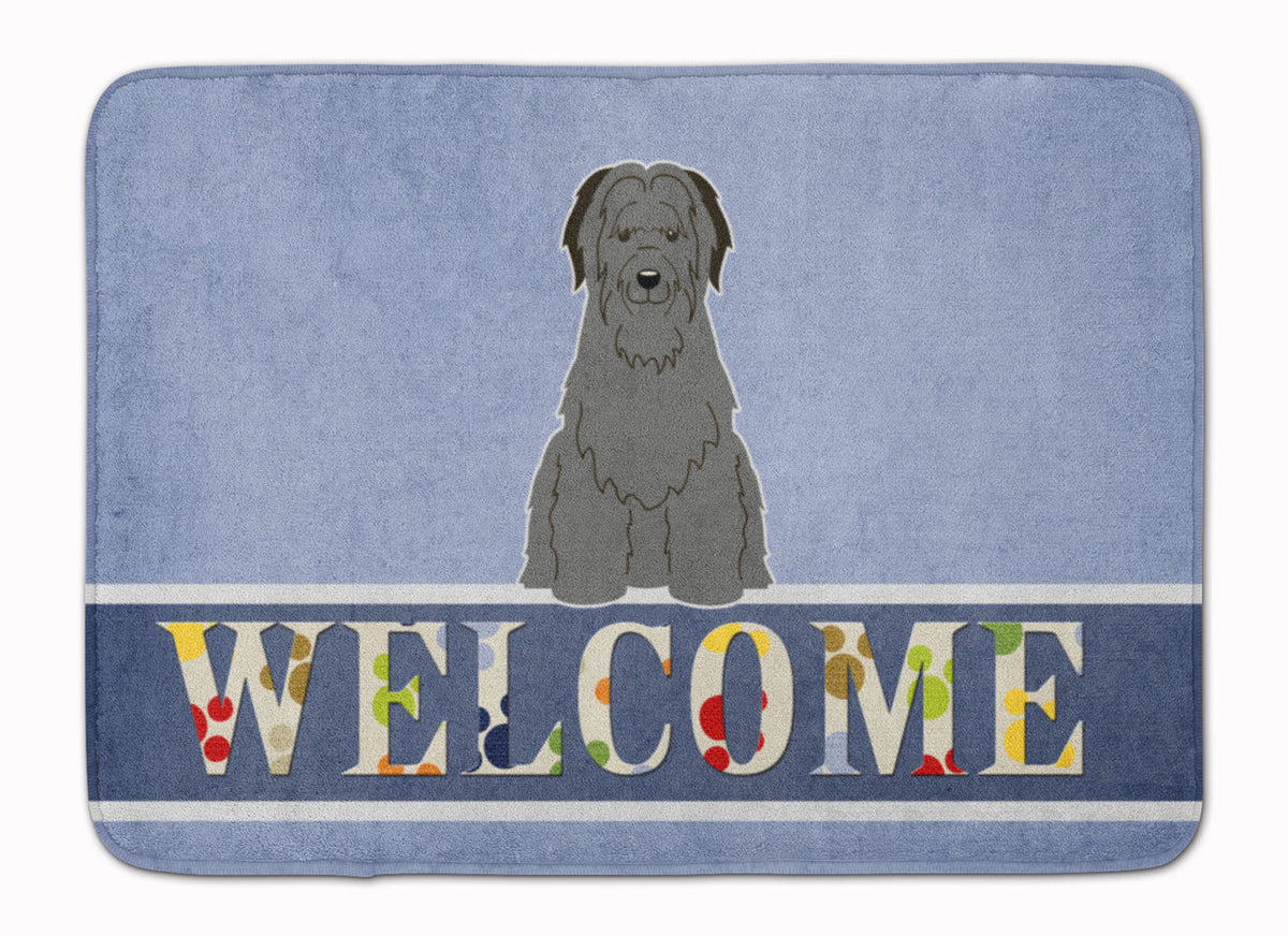 Briard Black Welcome Memory Foam Kitchen Mat Machine Washable Anti-Fatigue Cushion Comfort Bath or Kitchen Rug