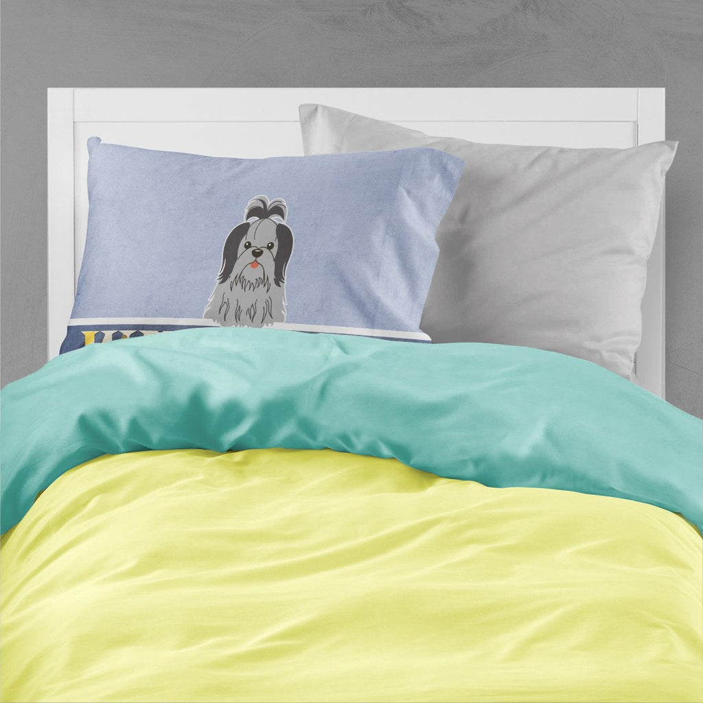 Shih Tzu Black Silver Welcome Standard Pillowcase Lightweight Super Soft Easy Care Decorative Artwork Pillowcase, Standard