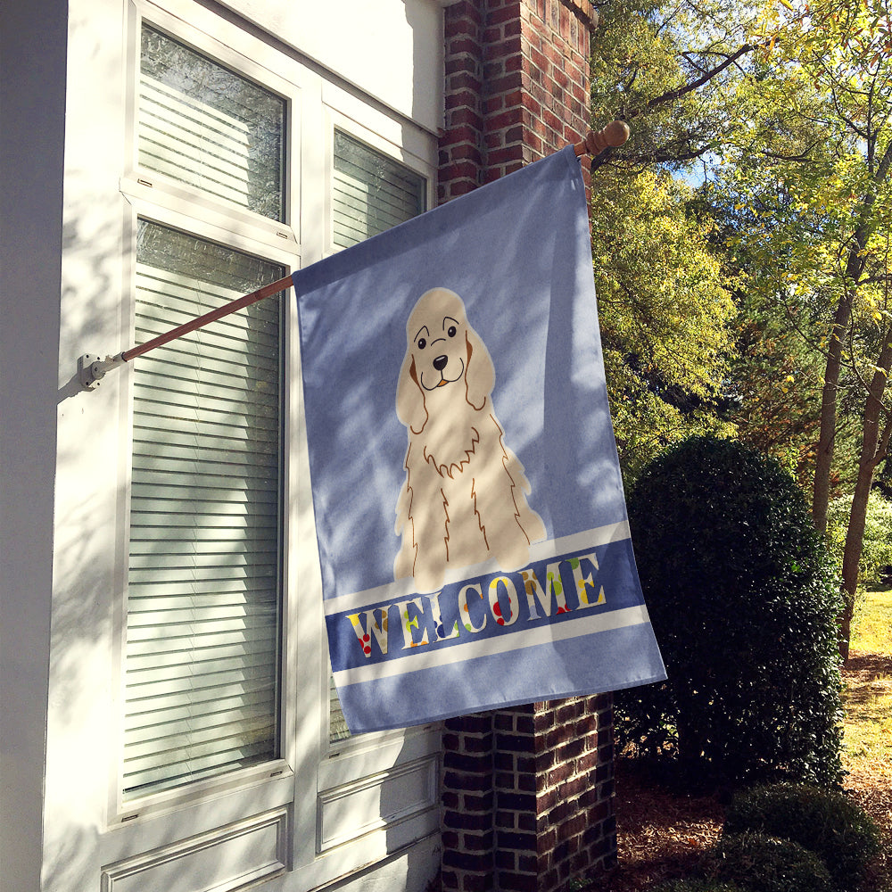 Cocker Spaniel Buff Welcome House Flag 28x40 Porch Sleeve Pole Decorative Outside Yard Banner Artwork Wall Hanging, Polyester