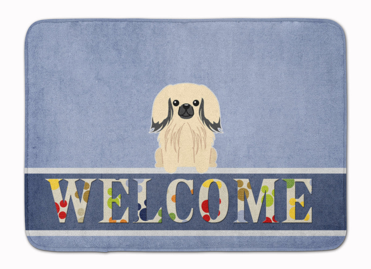 Pekingese Cream Welcome Memory Foam Kitchen Mat Machine Washable Anti-Fatigue Cushion Comfort Bath or Kitchen Rug