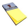 Dachshund Chocolate Welcome Watercolor Sticky Note Holder Refillable Dispenser Desk Accessory 3x3 Pad Gift