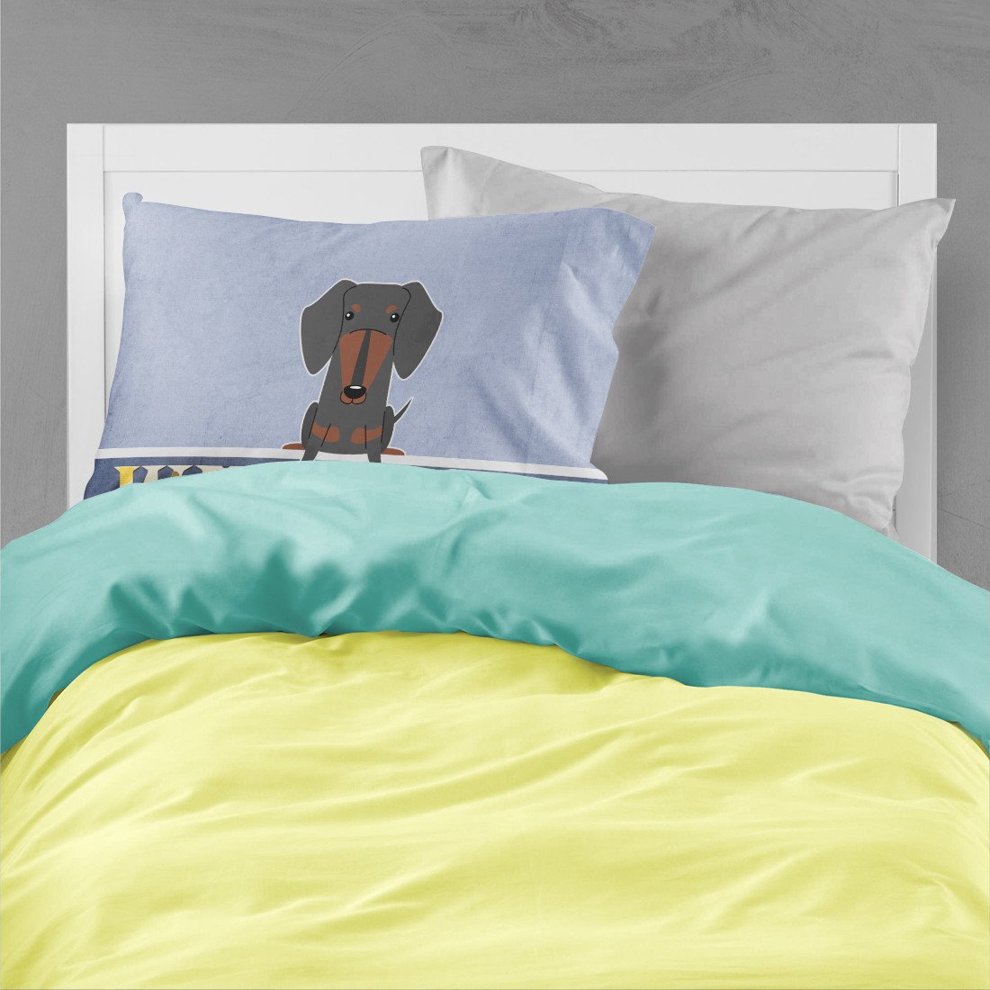 Dachshund Black Tan Welcome Standard Pillowcase Lightweight Super Soft Easy Care Decorative Artwork Pillowcase, Standard