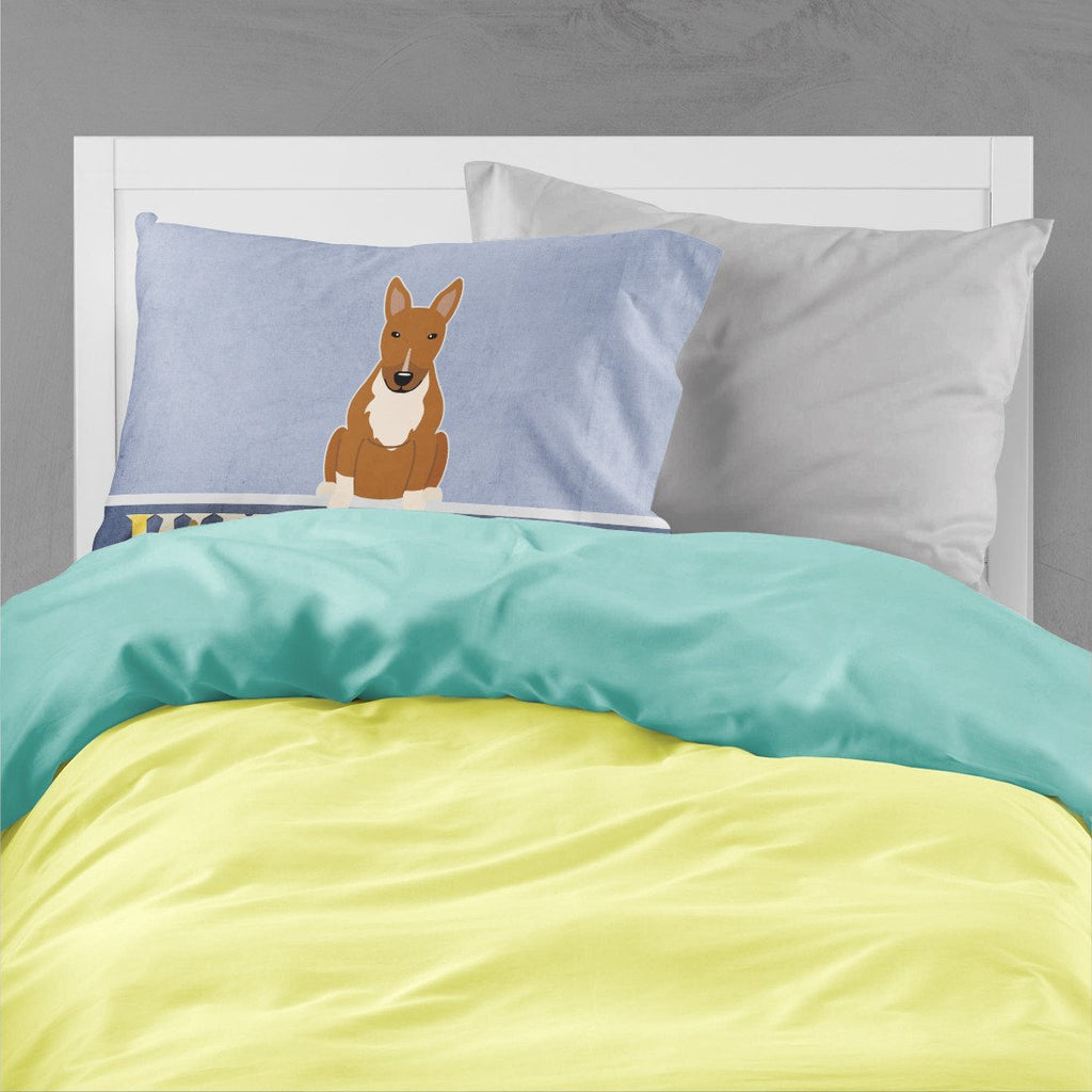 Bull Terrier Red Welcome Standard Pillowcase Lightweight Super Soft Easy Care Decorative Artwork Pillowcase, Standard
