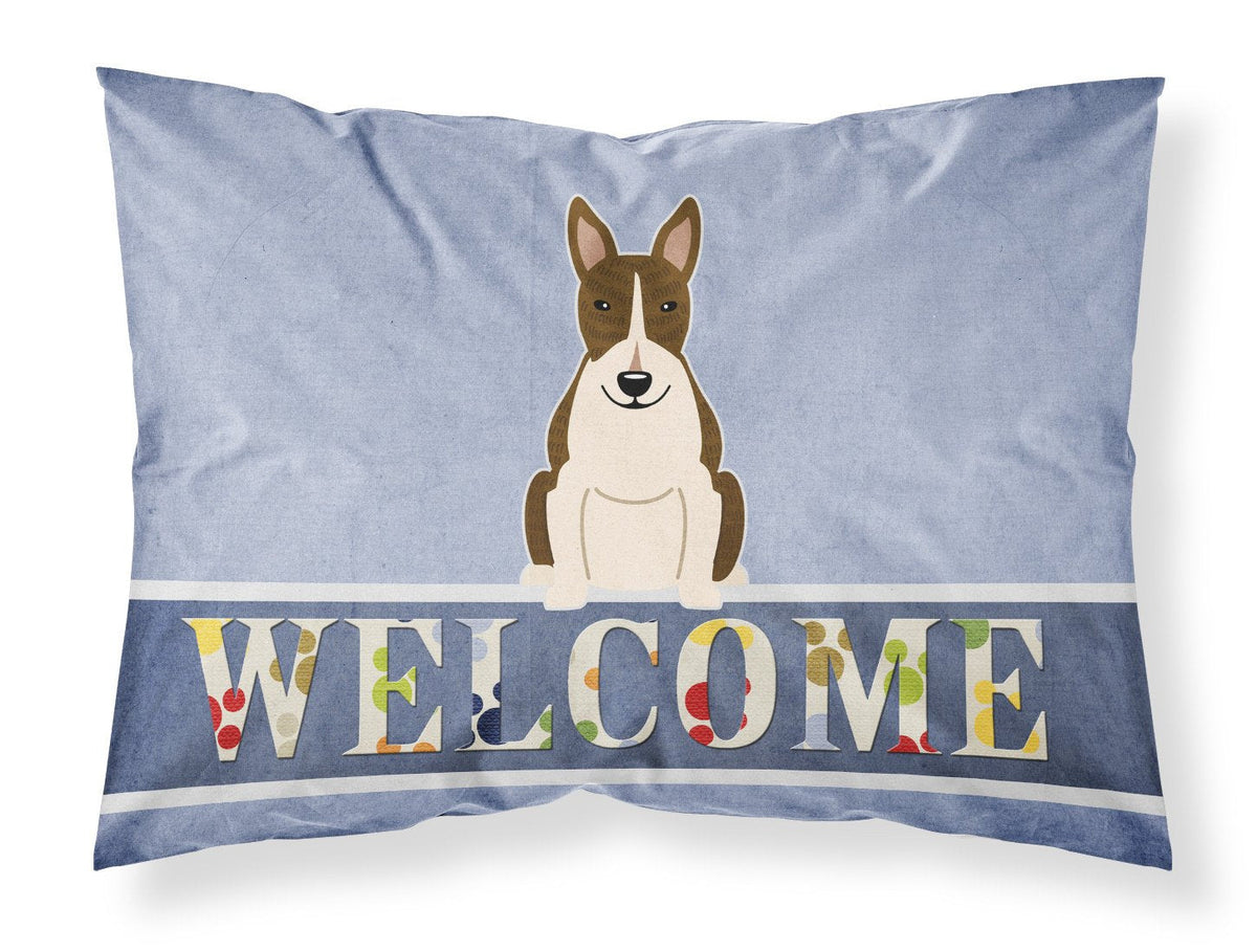 Bull Terrier Dark Brindle Welcome Standard Pillowcase Lightweight Super Soft Easy Care Decorative Artwork Pillowcase, Standard