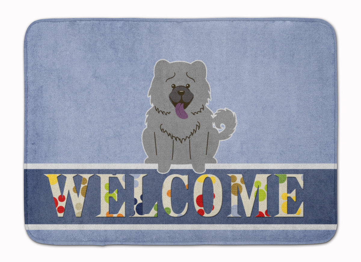 Chow Chow Blue Welcome Memory Foam Kitchen Mat Machine Washable Anti-Fatigue Cushion Comfort Bath or Kitchen Rug