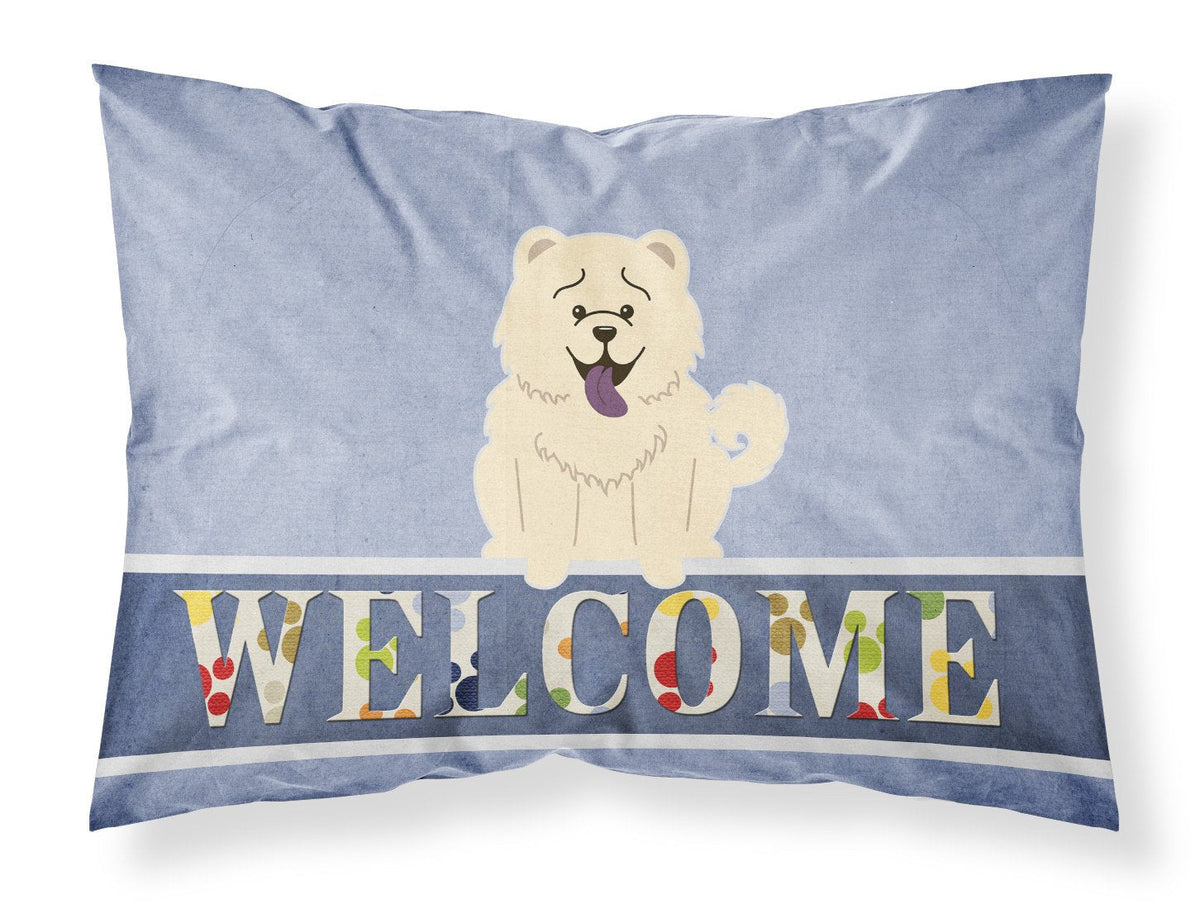 Chow Chow White Welcome Standard Pillowcase Lightweight Super Soft Easy Care Decorative Artwork Pillowcase, Standard