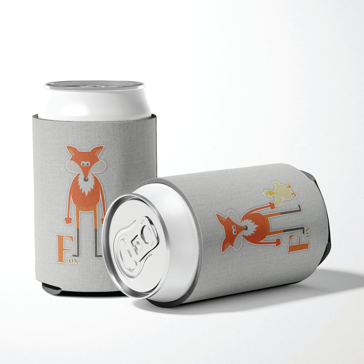 Alphabet F for Fox Can or Bottle Hugger Cooler Sleeve for Standard 12 oz Cans, Insulated Foam Beer & Soda Can Hugger Reusable