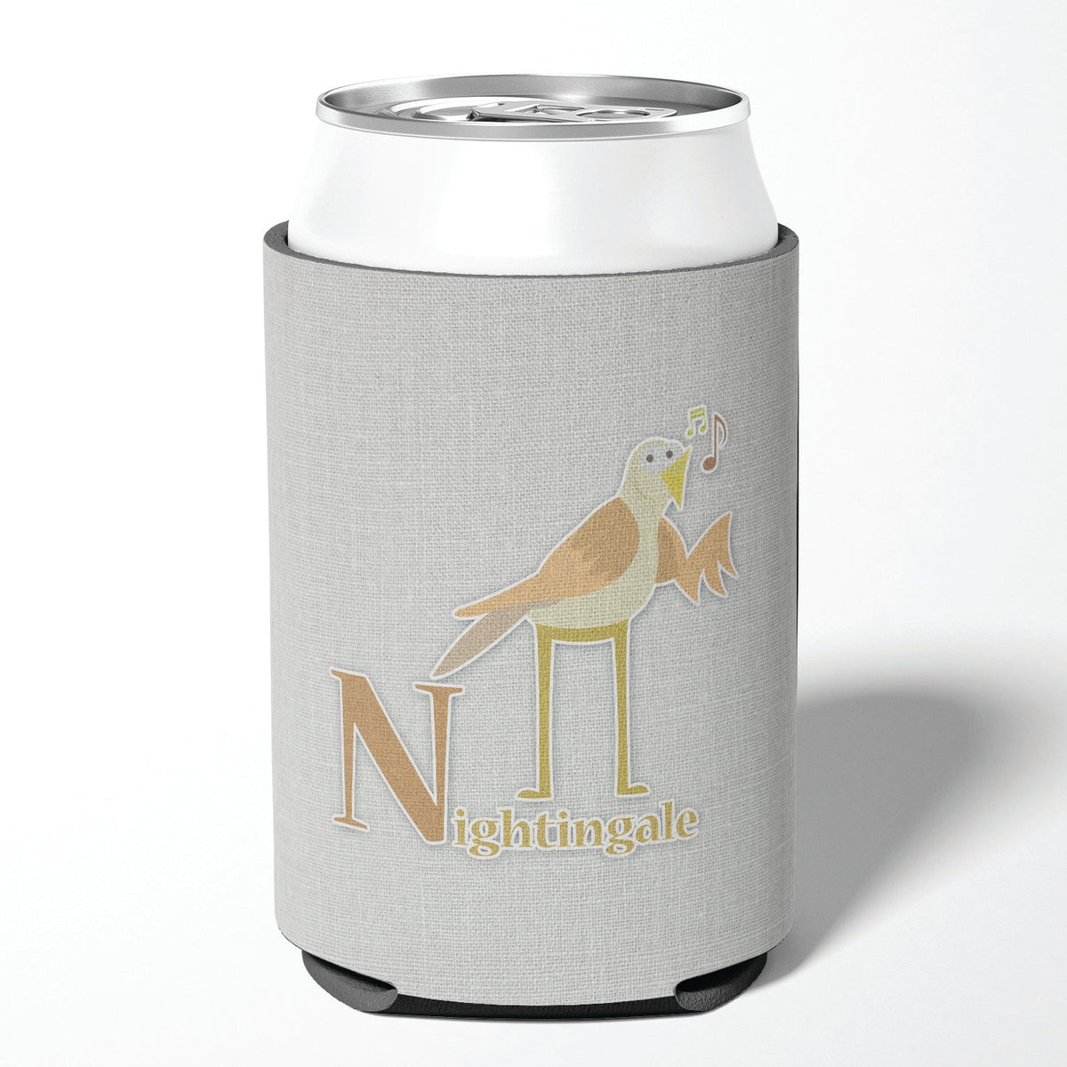 Alphabet N for Nightingale Can or Bottle Hugger Cooler Sleeve for Standard 12 oz Cans, Insulated Foam Beer & Soda Can Hugger Reusable