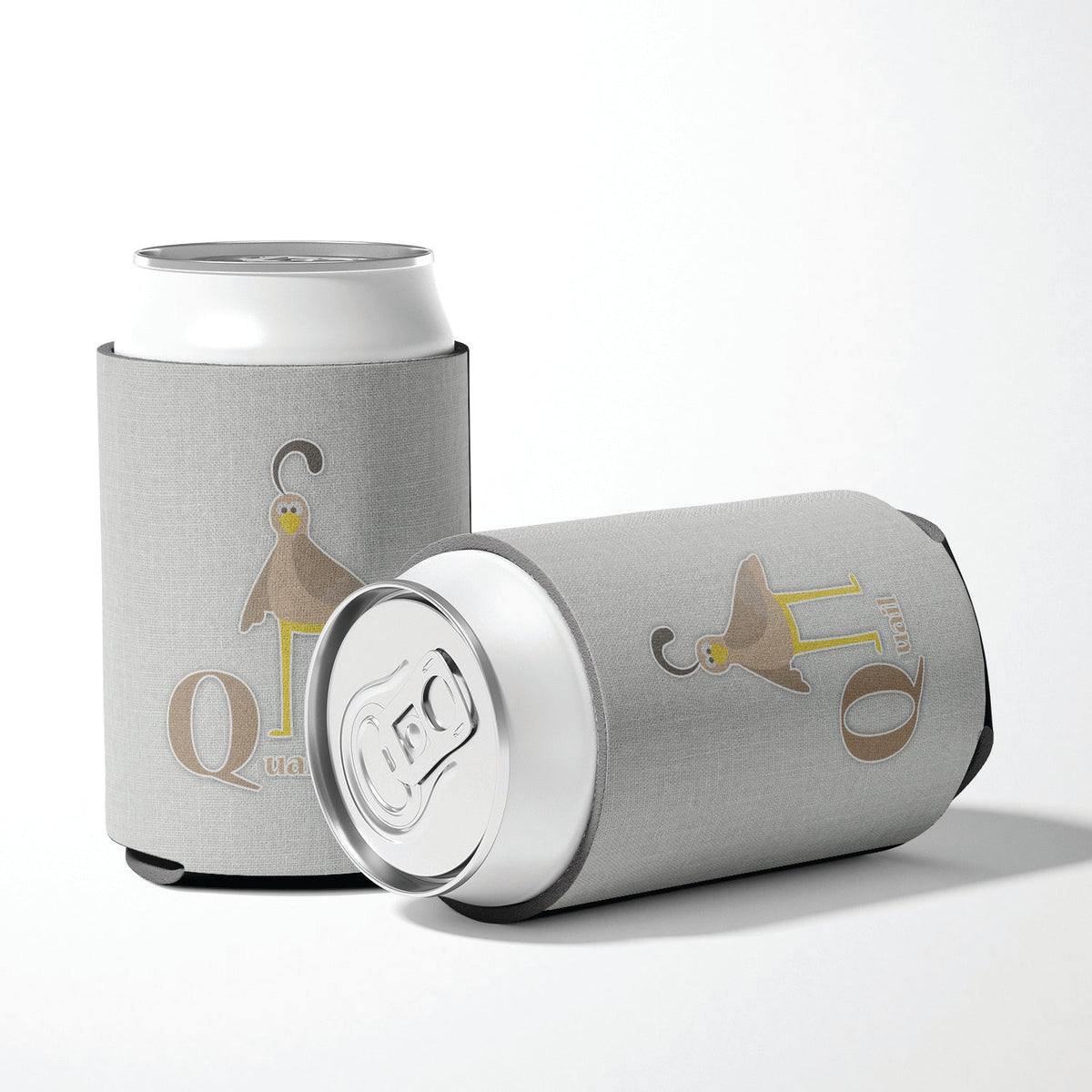 Alphabet Q for Quail Can or Bottle Hugger Cooler Sleeve for Standard 12 oz Cans, Insulated Foam Beer & Soda Can Hugger Reusable