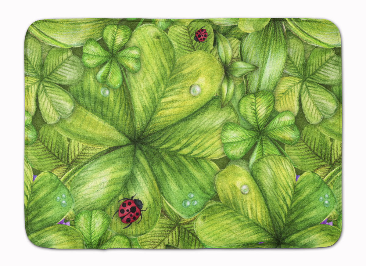 Shamrocks and Lady bugs Memory Foam Kitchen Mat Machine Washable Anti-Fatigue Cushion Comfort Bath or Kitchen Rug