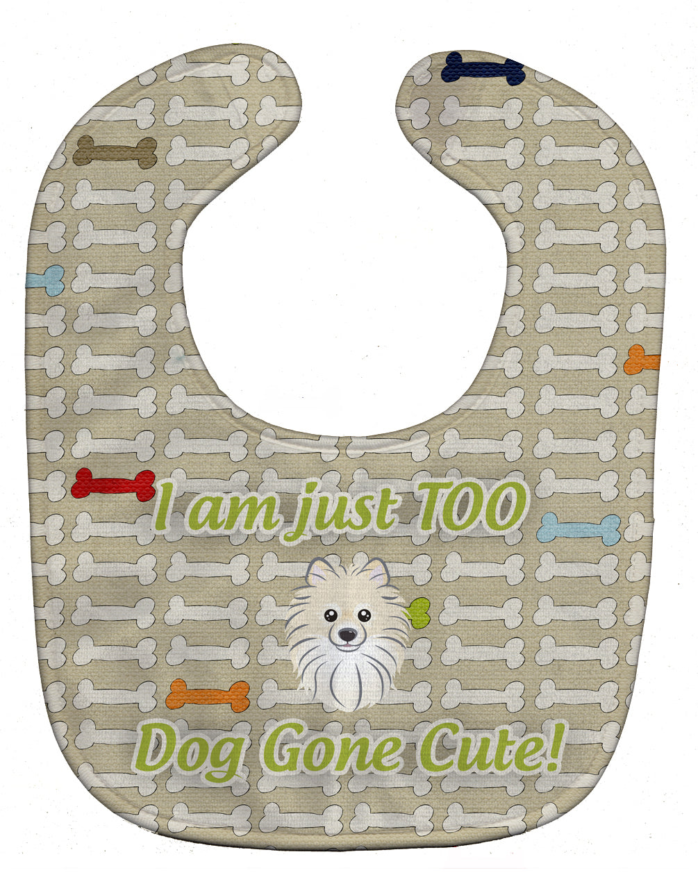 Too Cute Pomeranian Baby Bib Easy-Clean Baby Bib Baby Feeding Accessory Baby Mealtime Essential, 10 x 13, Multicolor