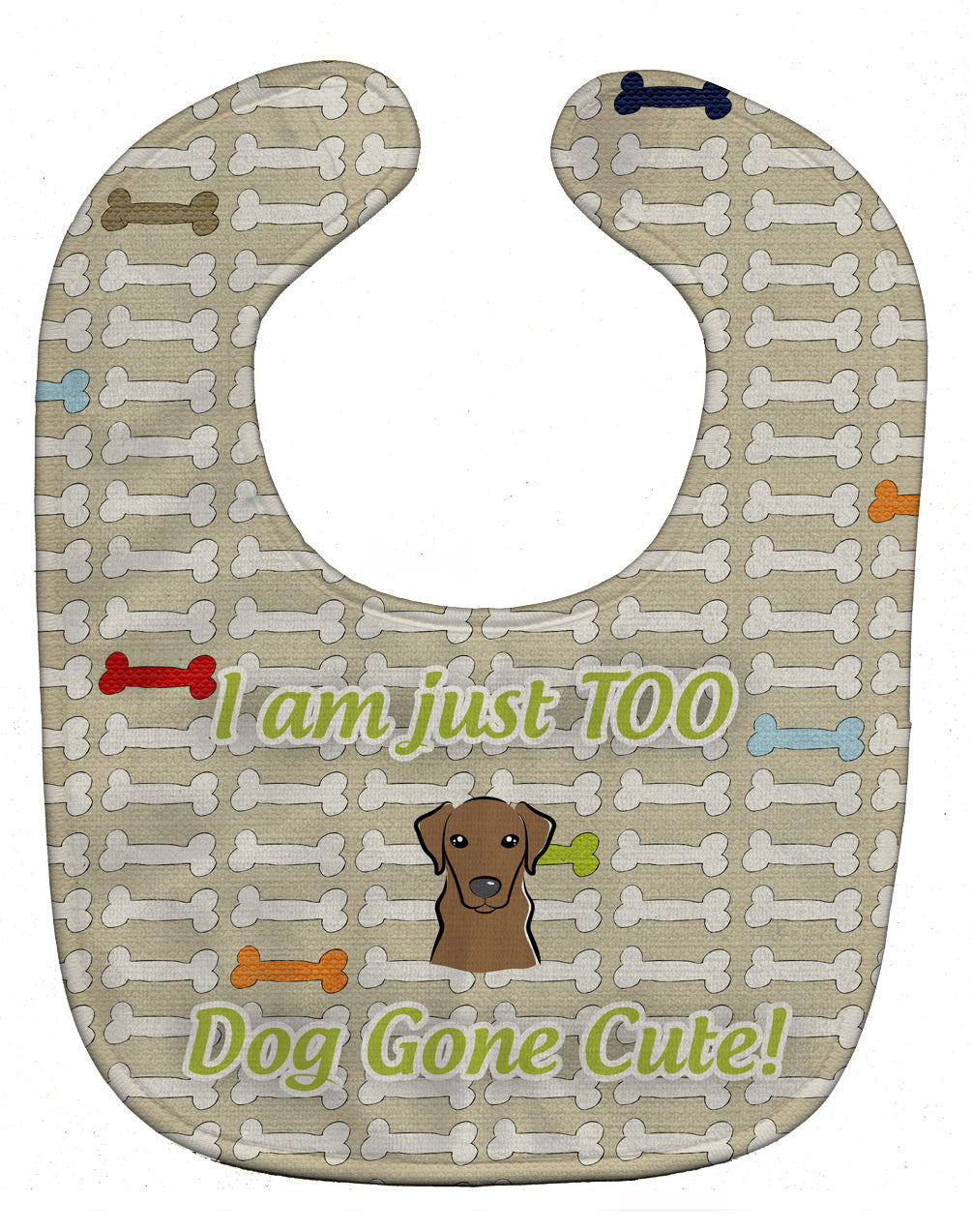 Too Cute Chocolate Labrador Baby Bib Easy-Clean Baby Bib Baby Feeding Accessory Baby Mealtime Essential, 10 x 13, Multicolor