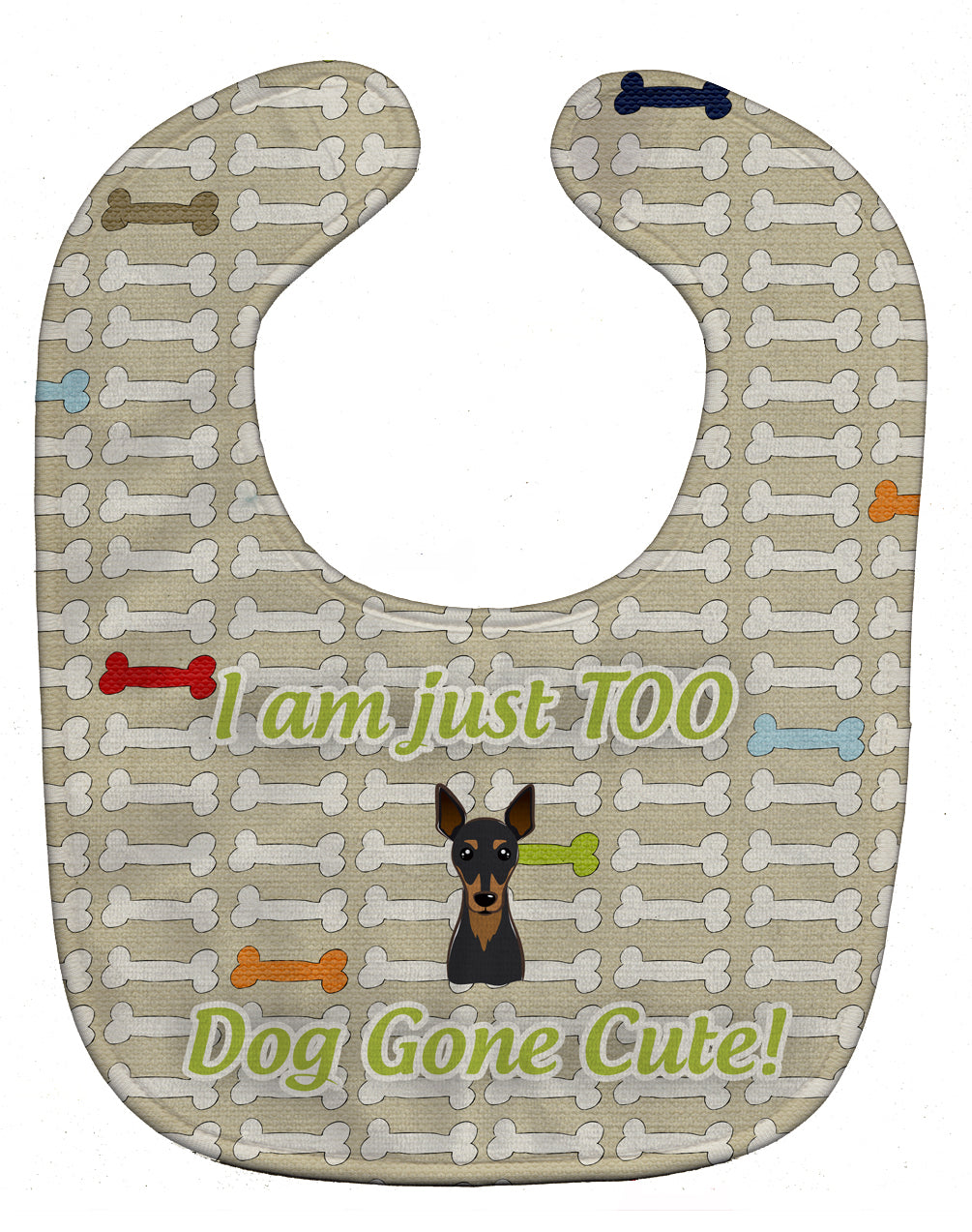 Too Cute Min Pin Baby Bib Easy-Clean Baby Bib Baby Feeding Accessory Baby Mealtime Essential, 10 x 13, Multicolor
