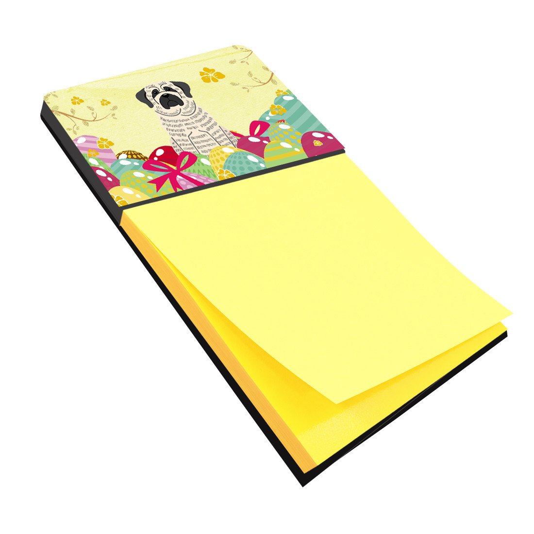 Easter Eggs Mastiff Brindle White Watercolor Sticky Note Holder Refillable Dispenser Desk Accessory 3x3 Pad Gift