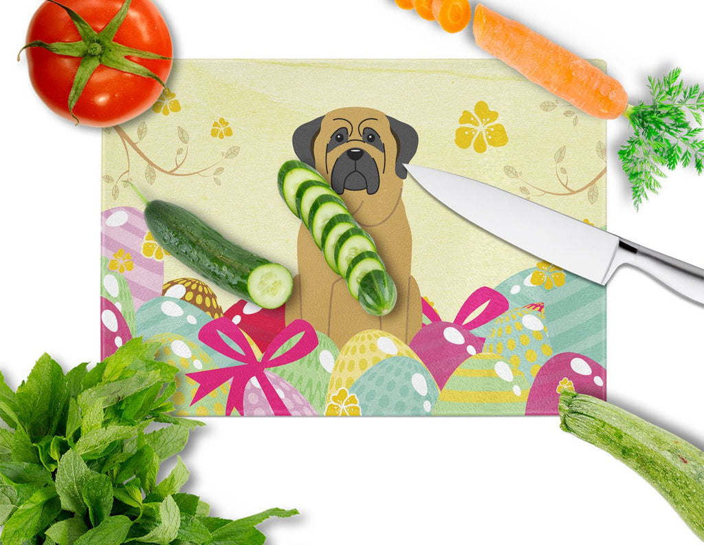 Easter Eggs Mastiff Cutting Board Tempered Glass Kitchen Cutting Surface, Heat Resistant Chopping, Non-Slip Feet, Food Prep & Serving