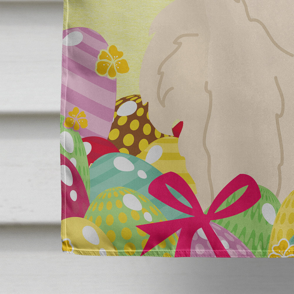 Easter Eggs Samoyed House Flag 28x40 Porch Sleeve Pole Decorative Outside Yard Banner Artwork Wall Hanging, Polyester