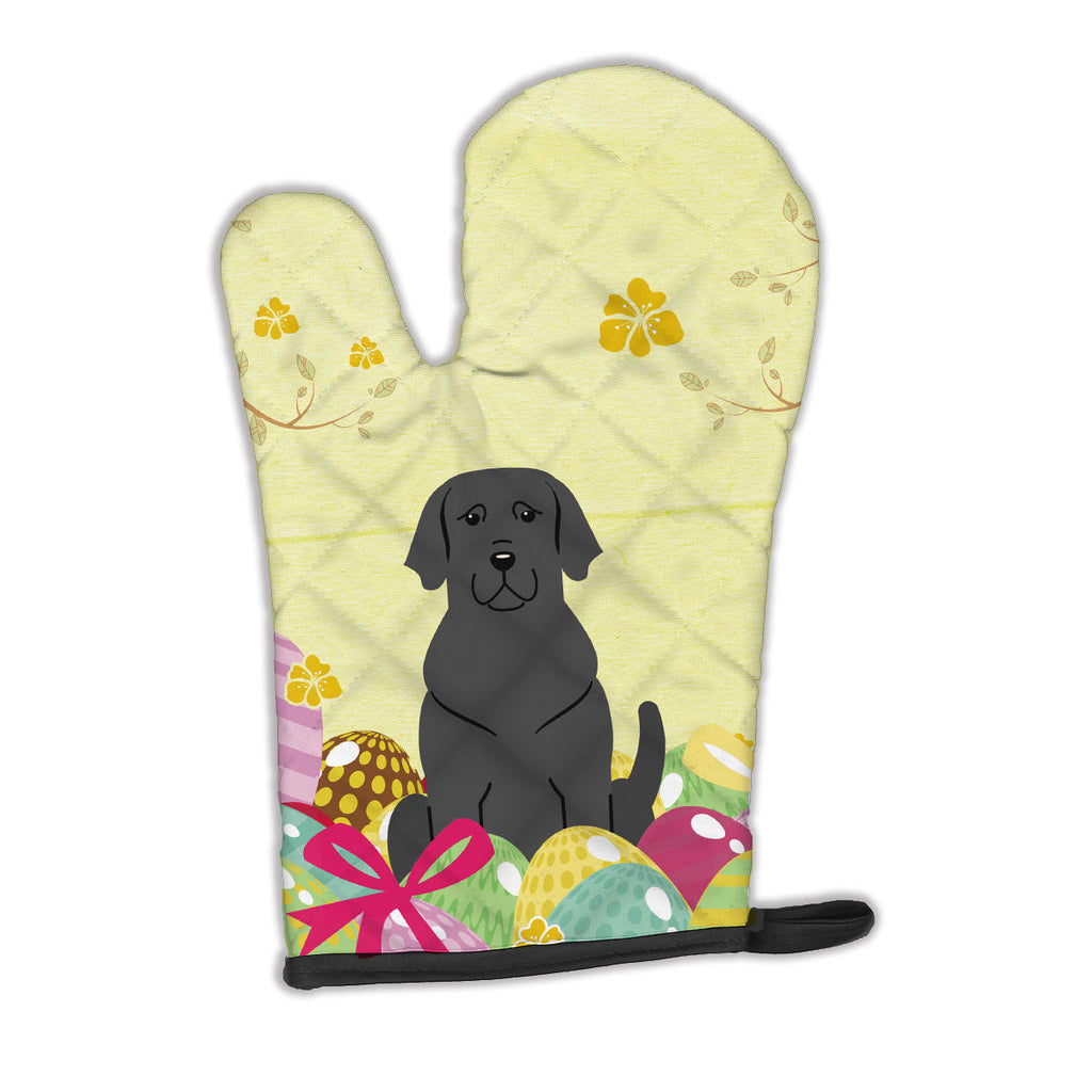 Easter Eggs Black Labrador Oven Mitt Heat Resistant Thick Oven Mitt for Hot Pans and Oven, Kitchen Mitt Protect Hands, Cooking Baking Glove