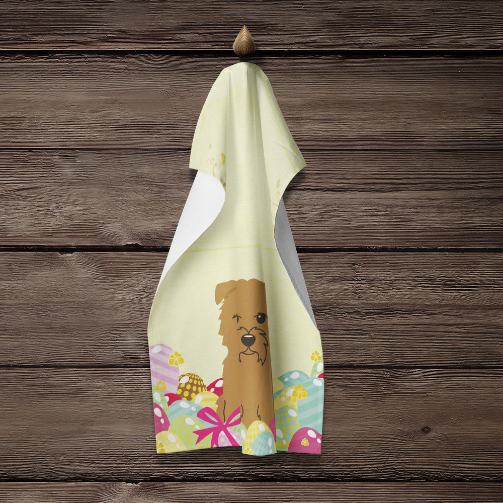 Easter Eggs Glen of Imal Tan Kitchen Towel Velour Plush Front and Cotton Loop Back Machine Washable