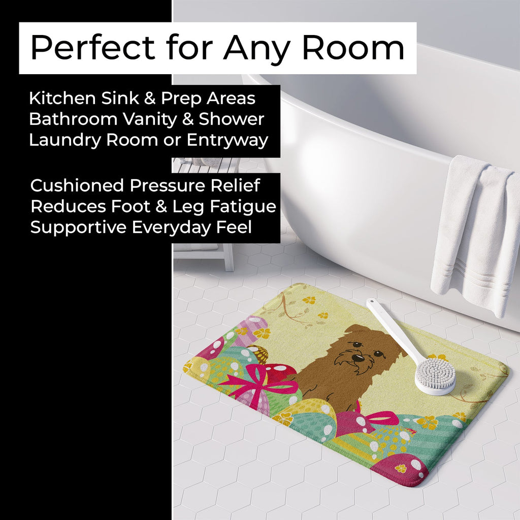 Easter Eggs Glen of Imal Tan Memory Foam Kitchen Mat Machine Washable Anti-Fatigue Cushion Comfort Bath or Kitchen Rug
