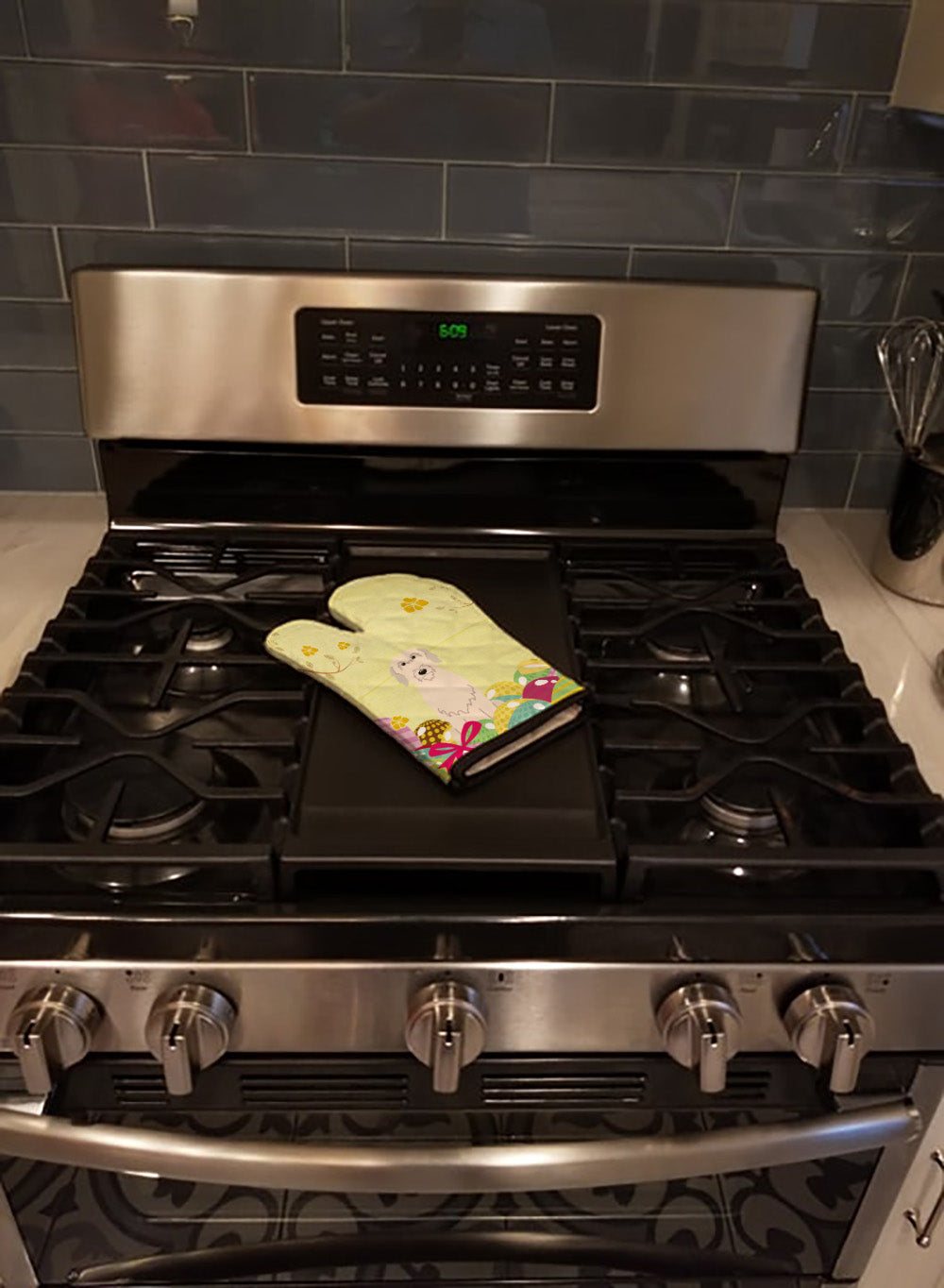 Easter Eggs Irish Wolfhound Oven Mitt Heat Resistant Thick Oven Mitt for Hot Pans and Oven, Kitchen Mitt Protect Hands, Cooking Baking Glove
