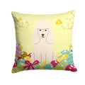 Easter Eggs Poodle White Decorative Throw Pillow 14x14 Indoor Outdoor Accent Cushion, Fabric Cover with Insert for Sofa, Bed, Porch & Living Room