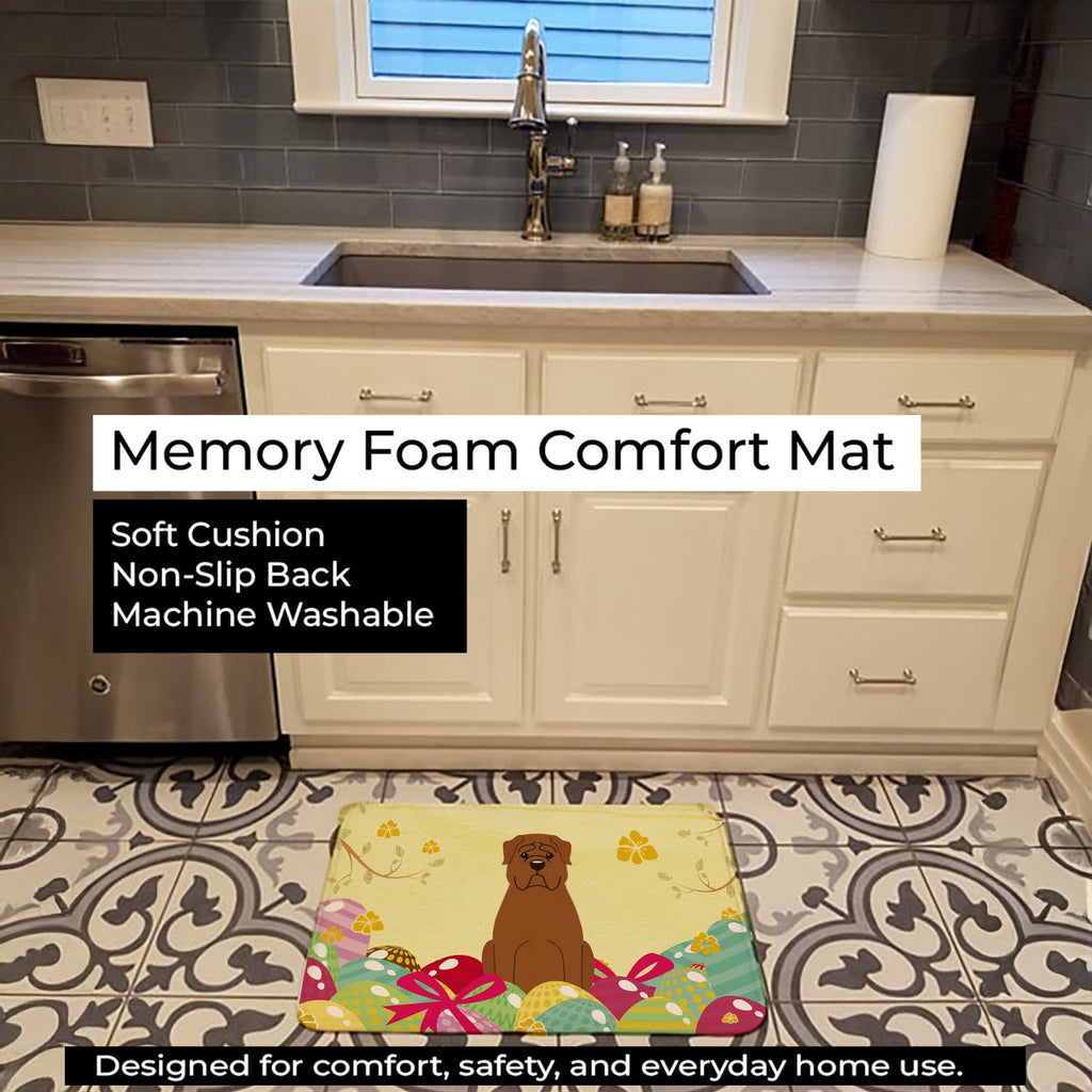 Easter Eggs Dogue de Bourdeaux Memory Foam Kitchen Mat Machine Washable Anti-Fatigue Cushion Comfort Bath or Kitchen Rug