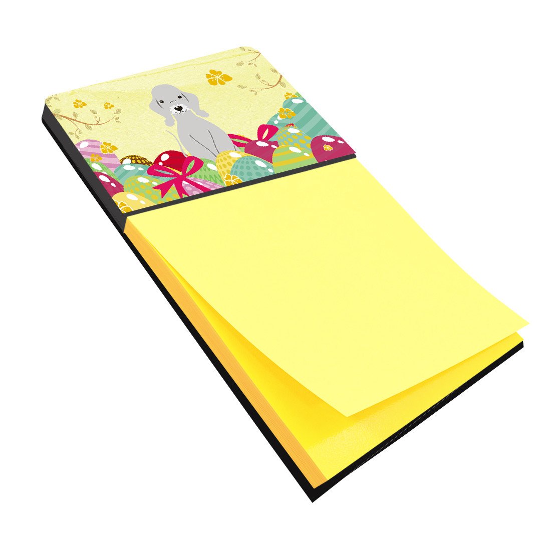 Easter Eggs Bedlington Terrier Blue Watercolor Sticky Note Holder Refillable Dispenser Desk Accessory 3x3 Pad Gift