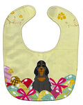 Easter Eggs Cocker Spaniel Black Tan Baby Bib Easy-Clean Baby Bib Baby Feeding Accessory Baby Mealtime Essential, 10 x 13, Multicolor