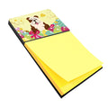 Easter Eggs English Bulldog Brindle White Watercolor Sticky Note Holder Refillable Dispenser Desk Accessory 3x3 Pad Gift