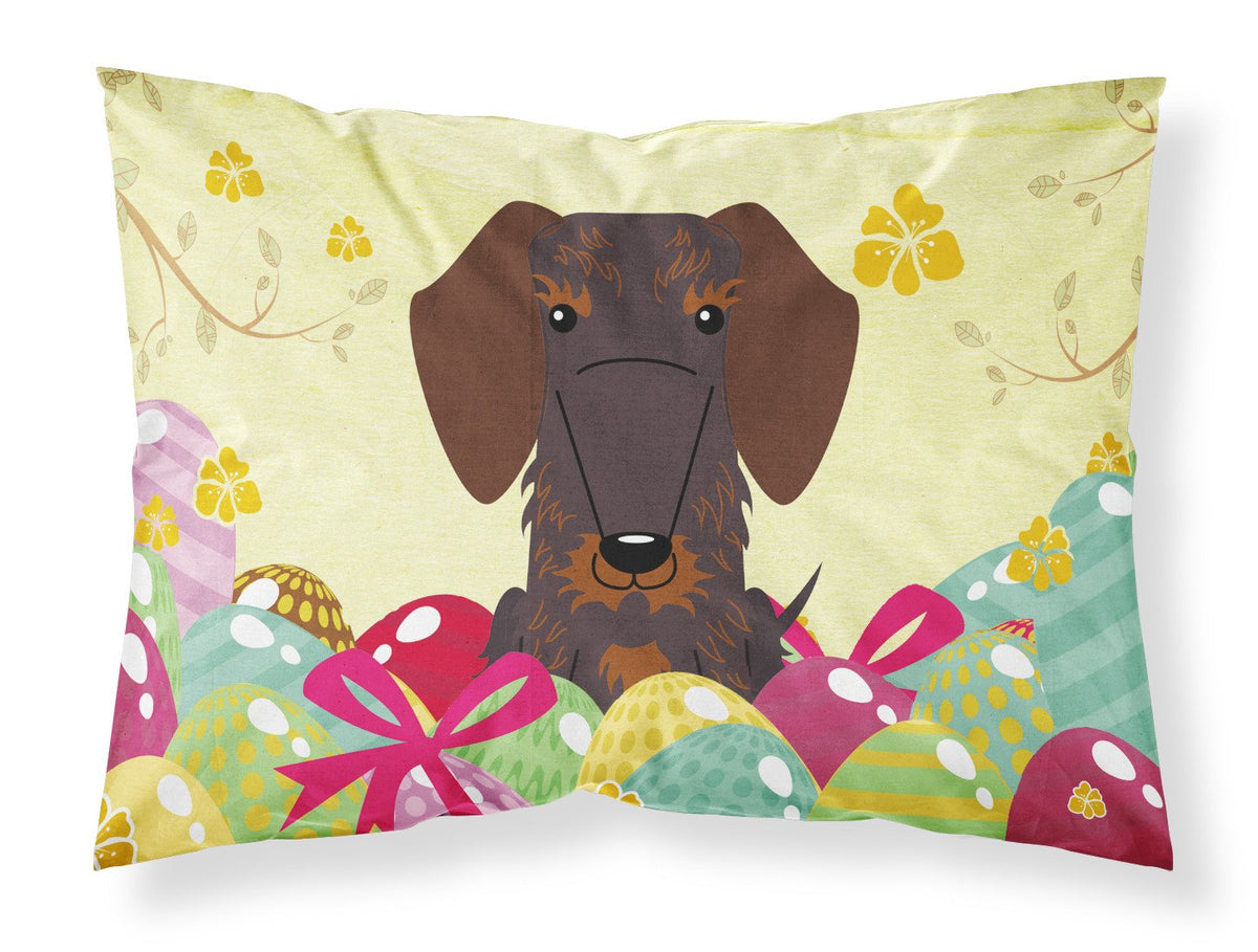 Easter Eggs Wire Haired Dachshund Chocolate Standard Pillowcase Lightweight Super Soft Easy Care Decorative Artwork Pillowcase, Standard