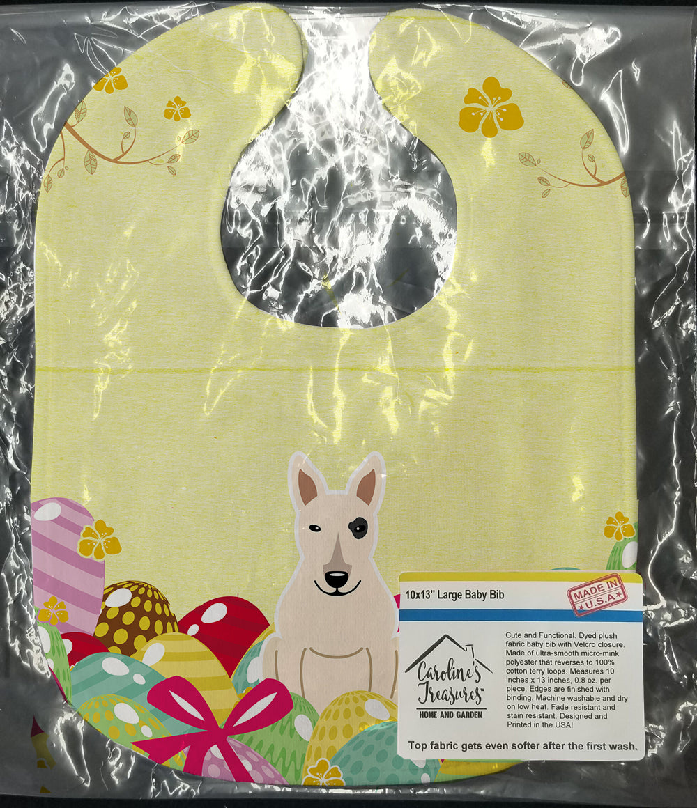 Easter Eggs Bull Terrier White Baby Bib Easy-Clean Baby Bib Baby Feeding Accessory Baby Mealtime Essential, 10 x 13, Multicolor