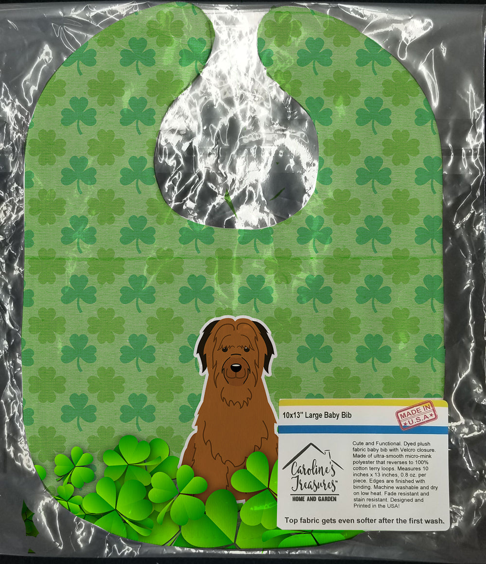 Briard Brown Shamrocks Baby Bib Easy-Clean Baby Bib Baby Feeding Accessory Baby Mealtime Essential, 10 x 13, Multicolor