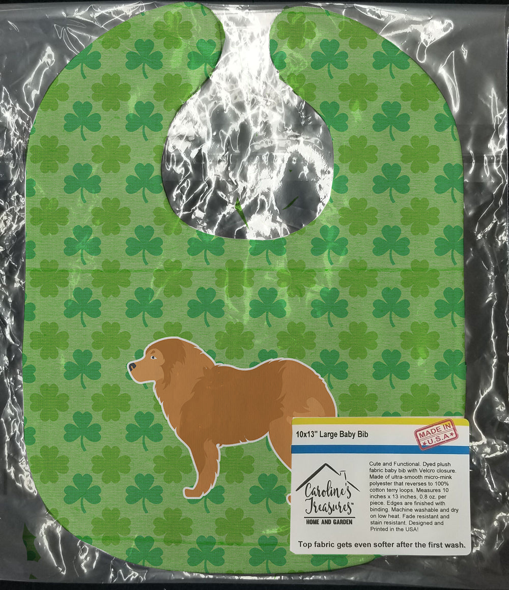 Caucasian Shepherd Dog Shamrocks  Baby Bib Easy-Clean Baby Bib Baby Feeding Accessory Baby Mealtime Essential, 10 x 13, Multicolor