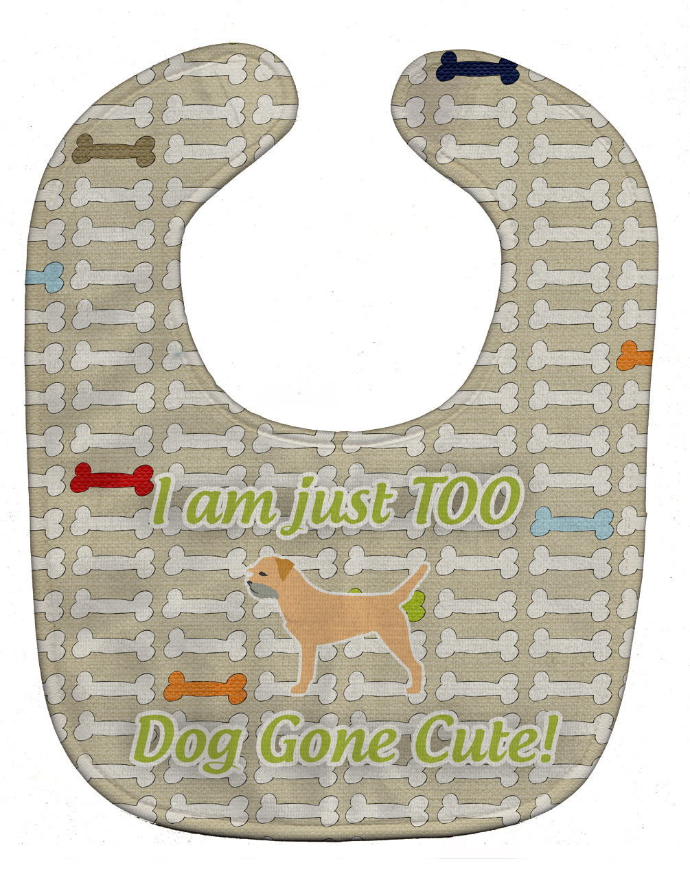 Border Terrier Dog Gone Cute Baby Bib Easy-Clean Baby Bib Baby Feeding Accessory Baby Mealtime Essential, 10 x 13, Multicolor